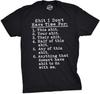 Herren Shit Ich Habe Keine Zeit T-Shirt Lustig Erwachsenen Humor Grafik Frech T-Shirt Jungs