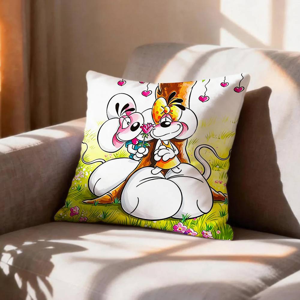 CuteWhimsical DDiddl Mouse Pillow Case Pattern Printed Pillowcase For Living Room Sofa Cushion Cover