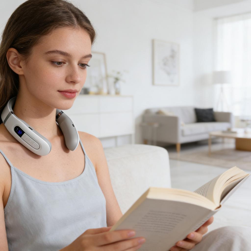 Neck Massage Device With Heating Function, Electric Neck Care Massager, Portable Neck Relaxation Tool For Home  & Gift Giving