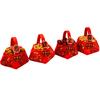 Housewarming Gift Holder 4 Pcs DIY Basket with Handle, Non-woven Fabric Red Basket, Decorative Snack Organizer Good Luck Handheld for Chinese
