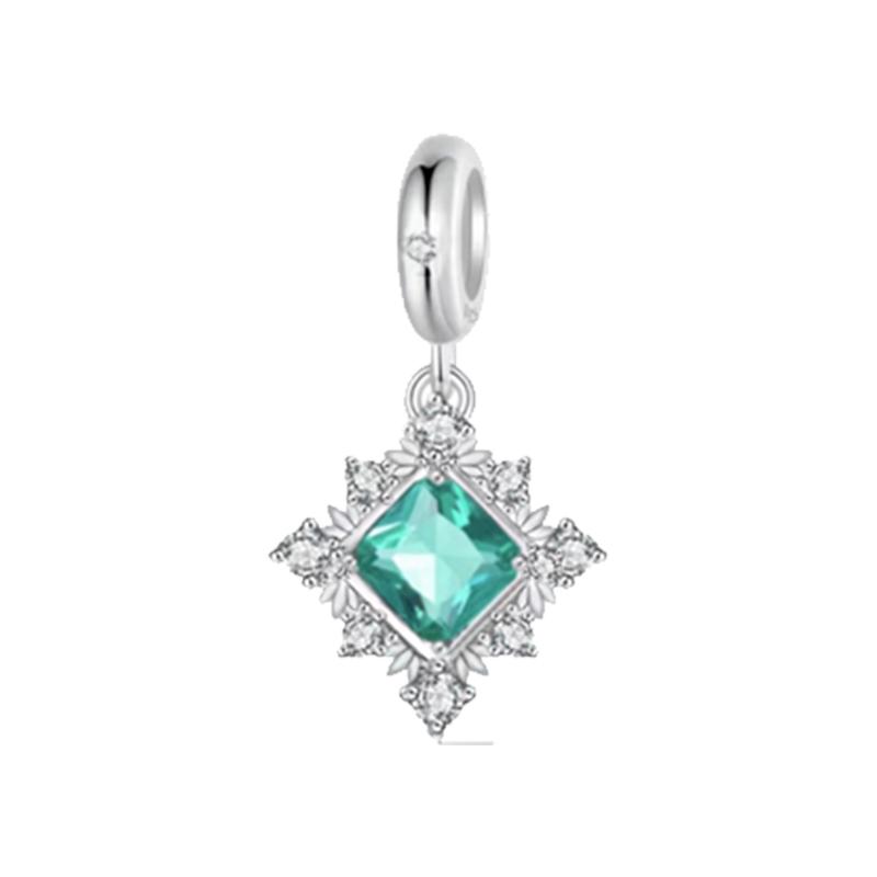 925 Silver Green Series Flower Tree Apple Pendant DIY Fine Beads Fit Original Charms Bracelet Women Jewelry Diy