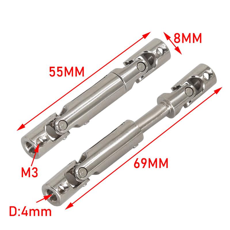 2pcs Metal Drive Shaft Driveshaft For WPL C14 C24 C34 MN D90 D91 D96 D99 D99S MN90 MN98 MN99S RC Car Upgrades Parts Accessorie
