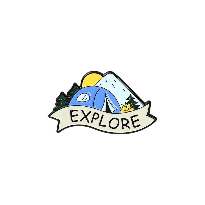 Travel & Camping Fun: 20-Piece Badge & Pin Set with Backpack & Denim Jacket Accessories