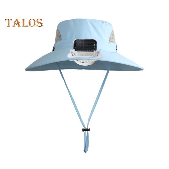 Solar-Lüfterkappe mit 800mAh-Akku USB-Solarladung Outdoor-Fischerhut mit wasserdichter Beschichtung Mesh-Design Kinder-Sonnenhut