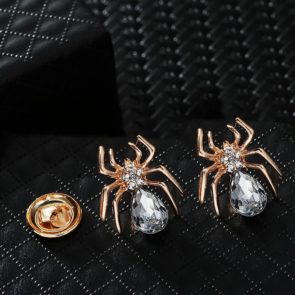 1 Pair Retro Collar Brooches Tree Leaf Wolf Rhinestone Fashion Lapel Pin For Men Women Shirts Suits Clothes Decor Jewelry Gift