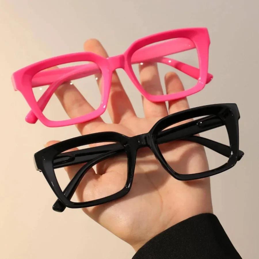 2Pcs/3Pcs/4Pcs Classic Fashionable Square Frame Non-Prescription Glasses Suitable for Daily Wear, Office Work, and Studying