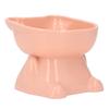 Raised Pet Bowl Prevent Tipping Cartoon Shape Plastic Elevated Cat Bowl for Water Food Pink