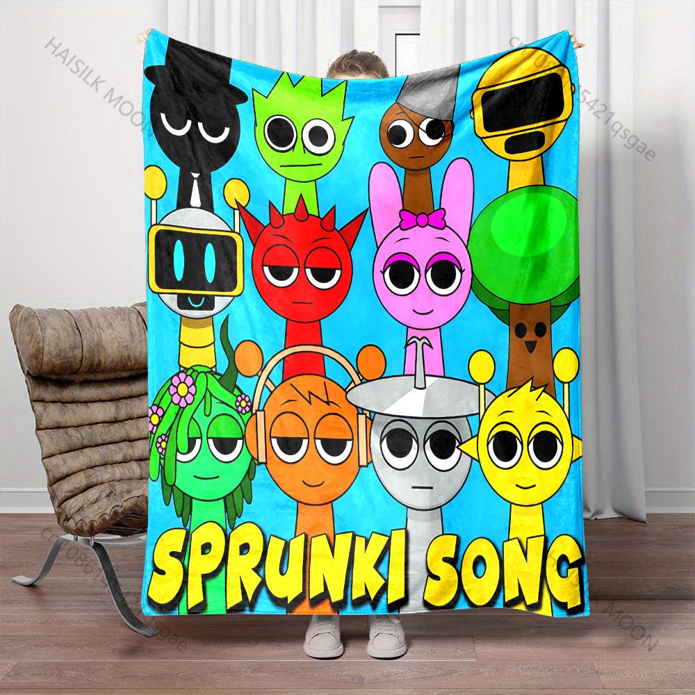 6 Size Music Theme S-Sprunki Printed Blanket Office Beach Camping Shawl Blanket Gift for Family & Friends Super Soft Comfortable