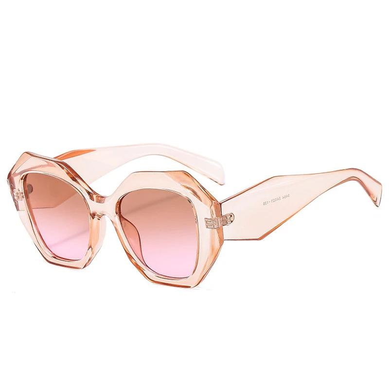 Retro Oversized Irregular Polygon Women Sunglasses Fashion Jelly Color Eyewear Shades Uv400 Men Gradient Sun Glasses