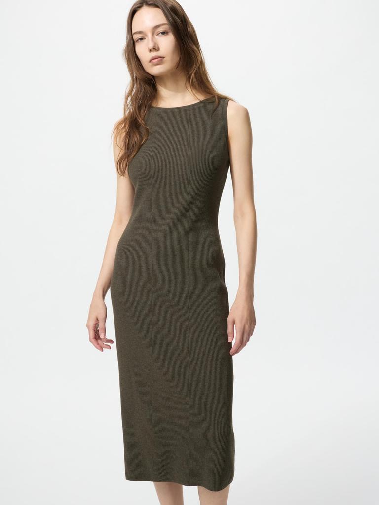 Uniqlo Pratelné pletené šaty s podprsenkou bez rukávů
