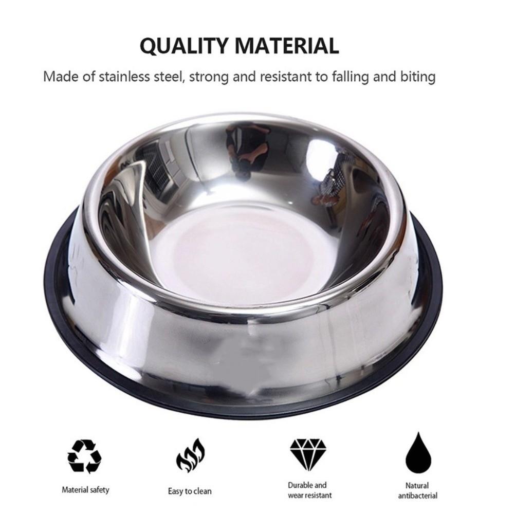 Langlebige Edelstahl Haustier Katze Hund Napf Rutschfest Anti-Kipp Metall Futterspender Napf Leicht zu Reinigen Trinkwassernapf Haustier Zubehör