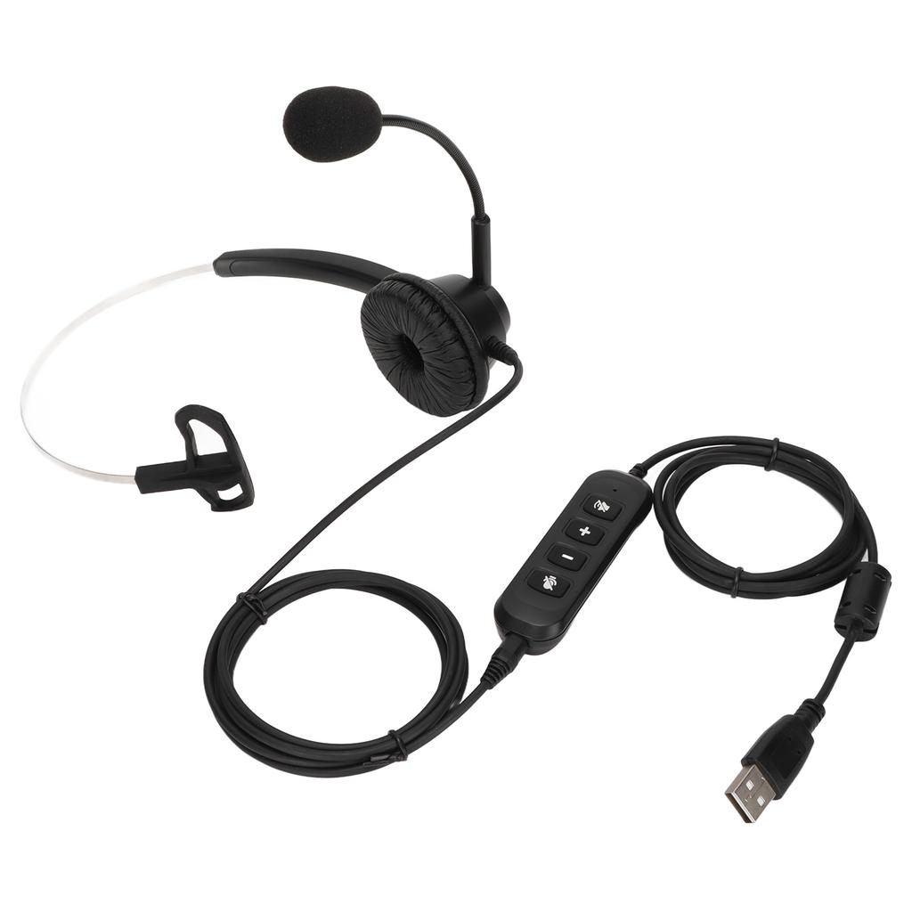 H360‑3.5‑U901 Single Ear Customer Service Headset Adjustable Volume Mute Unilateral Headset with USB