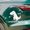 Je suis Inarrêtable Dinosaure Dessiné Autocollants de Voiture Couvre-Rayures Autocollants Réfléchissants Autocollants Mignons pour Carrosserie, Autocollants Couvre-Rayures de Voiture.