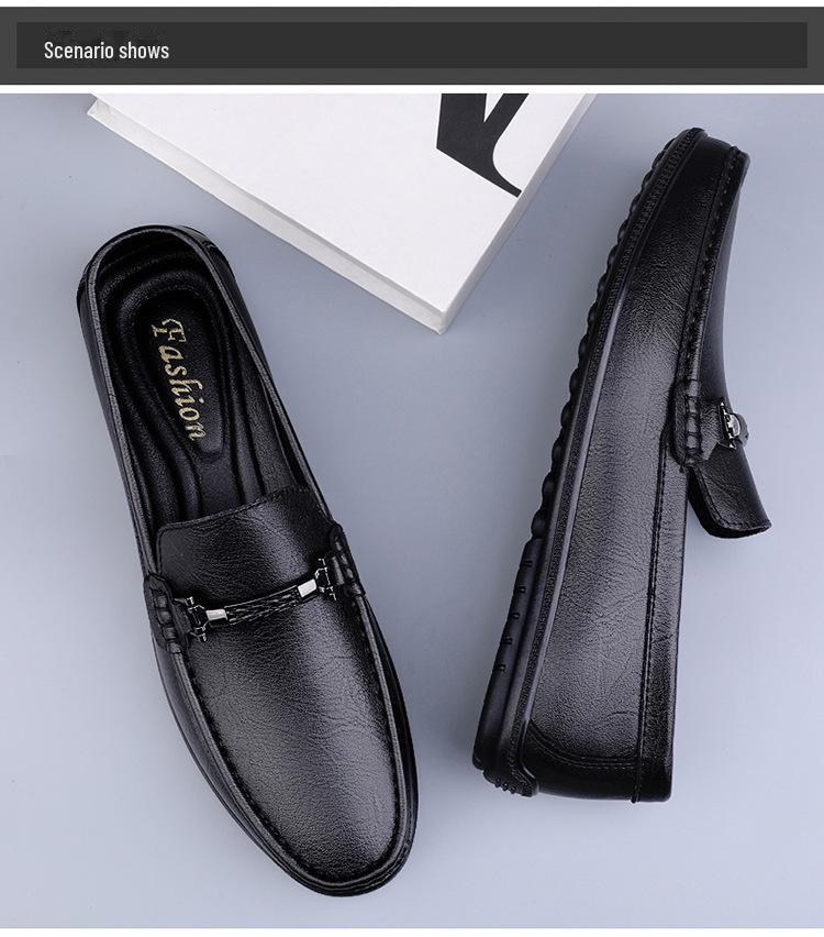 Men's Soft Cowhide Leather Casual Shoes, Size 36-45, Slip-On Style