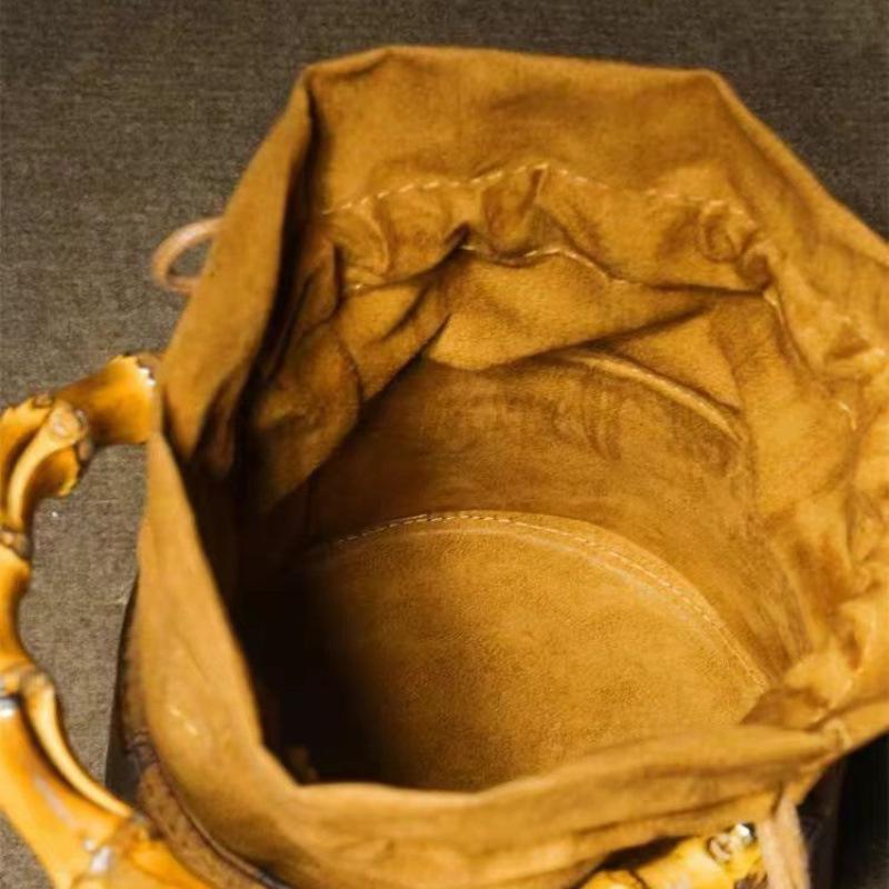 Nuova Borsa Secchiello in Bambù Stile Cinese, Stile Cinese Retrò Su Abbinata a Cheongsam, Borsa da Donna Portatile, a Spalla Singola, a Tracolla