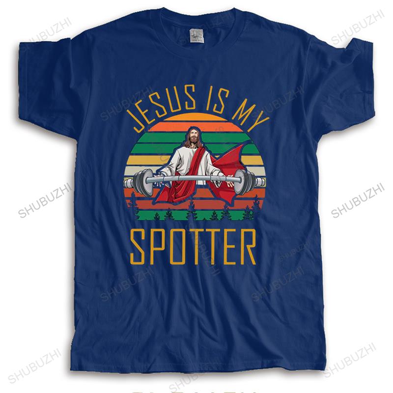 Retro Vintage Jesus Christ Gym T Shirts Unisex Pure Cotton Christian Faith Tee Top Short Sleeved Funny Printed Graphic Tshirt Gift