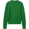 Polo Ralph Lauren SS25 Solid Color Cable Knit Crew Neck Long Sleeve Cardigan Women cardigans 211839418-028