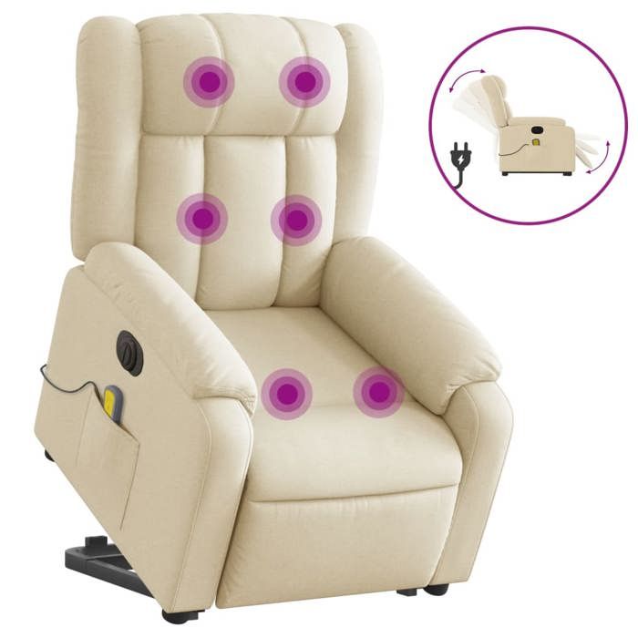 VidaXL Electric Massage Recliner, Relaxation Chair with Adjustable Backrest and Footrest, Salon Seat 3205361