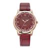 Two-Tone Quartz Women's Watch with Leather Strap - Creative Style