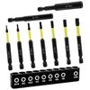 9Pieces Magnetic Tip Long Hex Head Allen Wrenches Drill Bit Set H 1.5 to H10 Impact Screwdriver Bit with 1/4Inch Shank