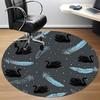 1pc Swan Feathers Office Round Area Rug, Indoor Mat Suitable For Office, Under Office Chairs Bedroom Living Room Home Decor, Room Deco156