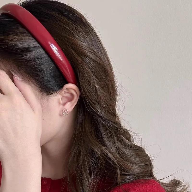 Vintage Leather Sponge Solid Hairband For Women Simple Outside Hair Hold Headband Hair Hoop Hair Band Fashion Hair Accessories