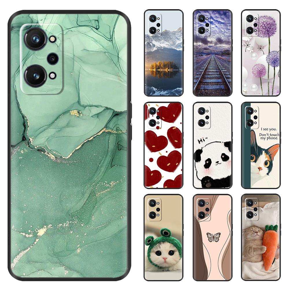 Shockproof Cover For Realme GT Neo 3T Case Painted Back Cover Soft Black Silicone Phone Cases For Oppo Realme GT Neo3T 5G Cases