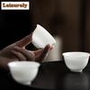 2pc/set Handmade Ice Seed Jade Porcelain Teacup Small White Photopermeability Cup Master Cup Meditation Cup Kung Fu Teaset 50ml