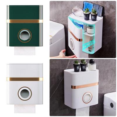 1Pcs Wall Mount Toilet Paper Holder Waterproof Roll Paper Storage Box New Bathroom Tray Shelf