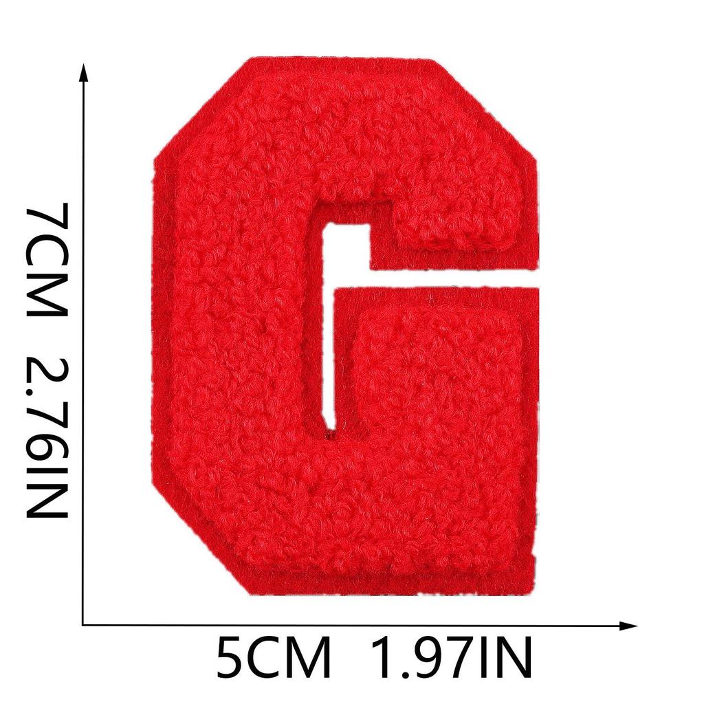 Xiao Tian Colorful 7cm Chenille A-Z Alphabet Embroidered Cloth Patch for Bags