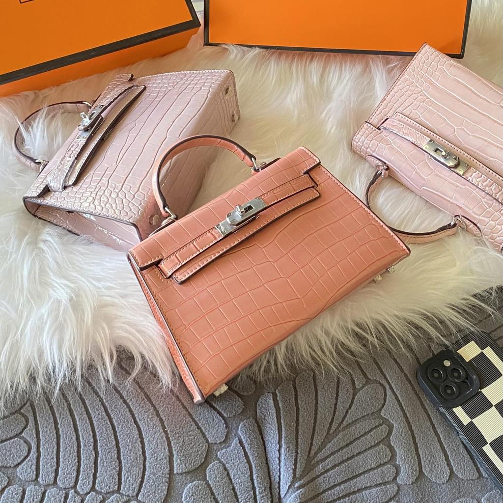 Europese & Amerikaanse Retro Krokodillenpatroon Kelly Enkelbandige Crossbody Tas: High-End, Modieuze, Lichte Luxe Handtas voor Dames