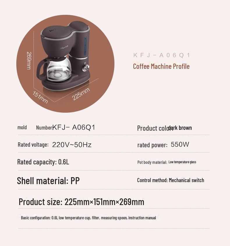 Bear American Vollautomatische Kaffee- und Teemaschine für Zuhause oder das Büro