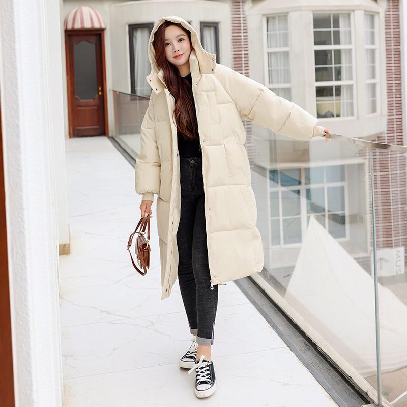 Long over the knee winter new cotton-padded clothes women's loose down cotton-padded clothes women's thickened cotton-padded jackets