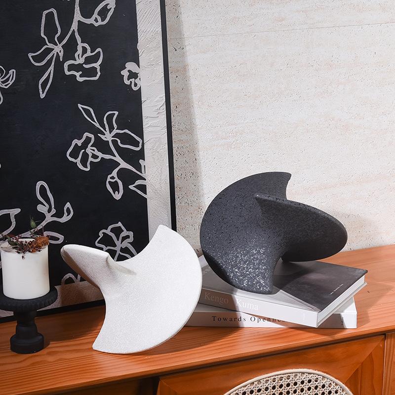Ceramic Ornaments Geometric Semi-circles Intersect Circular Handicrafts Gyroscope Decorative Figurines Home Decoration