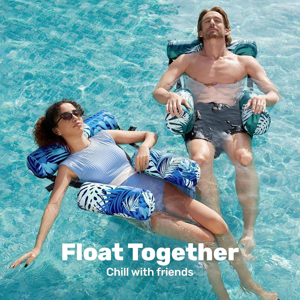 Summer Adult Inflatable Floating Water Hammock Lounger Portable Foldable Recliner Float Chair Lightweight Accessory For Swimming