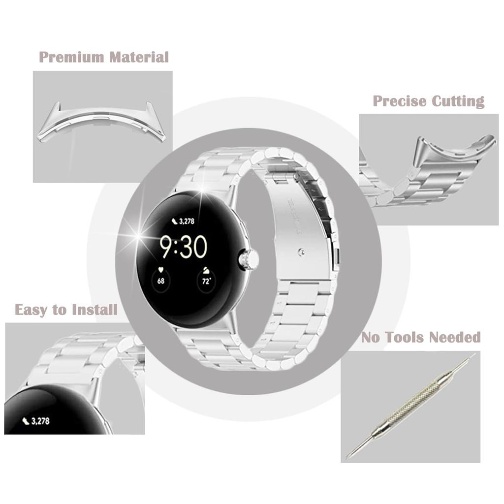 1/2 pair Metal Connector For Google Pixel Watch Band Strap Nylon Watchband Adapter 20mm Stainless Steel Pixel Watch accessories