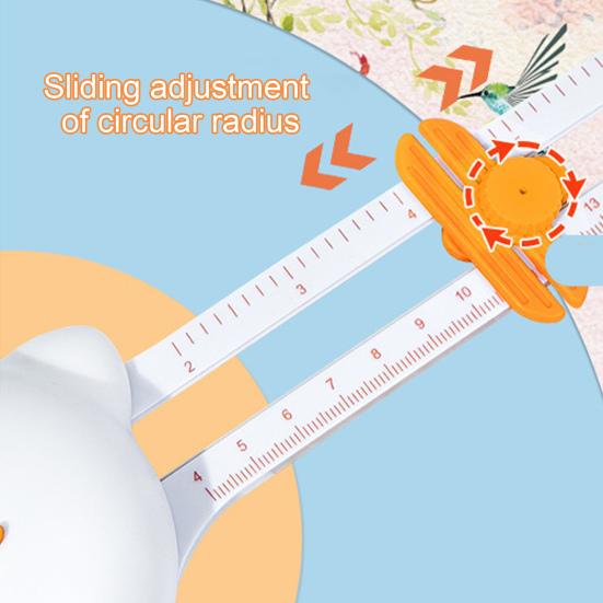 360-Degree Rotary Circle Cutter Adjustable 10-32CM Diameter Circular Paper Trimmer Scrapbooking Tool for Art And DIY Crafts Cards Making