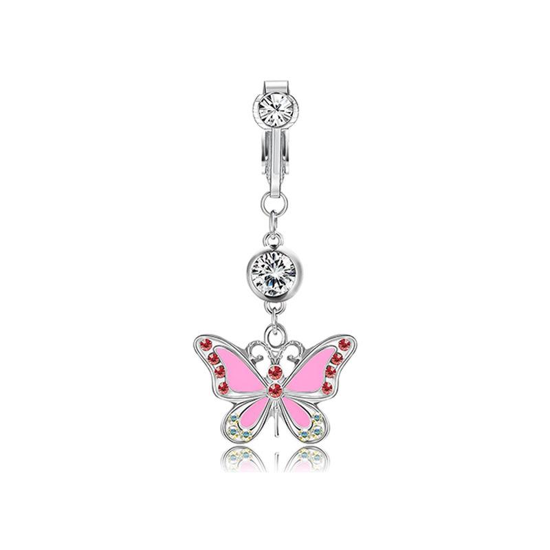 Fake Bauch Bauchring Ohne Piercing Nabel Bauchnabel Kristall Knorpel Clip-Ohrringe Körperschmuck Zubehör