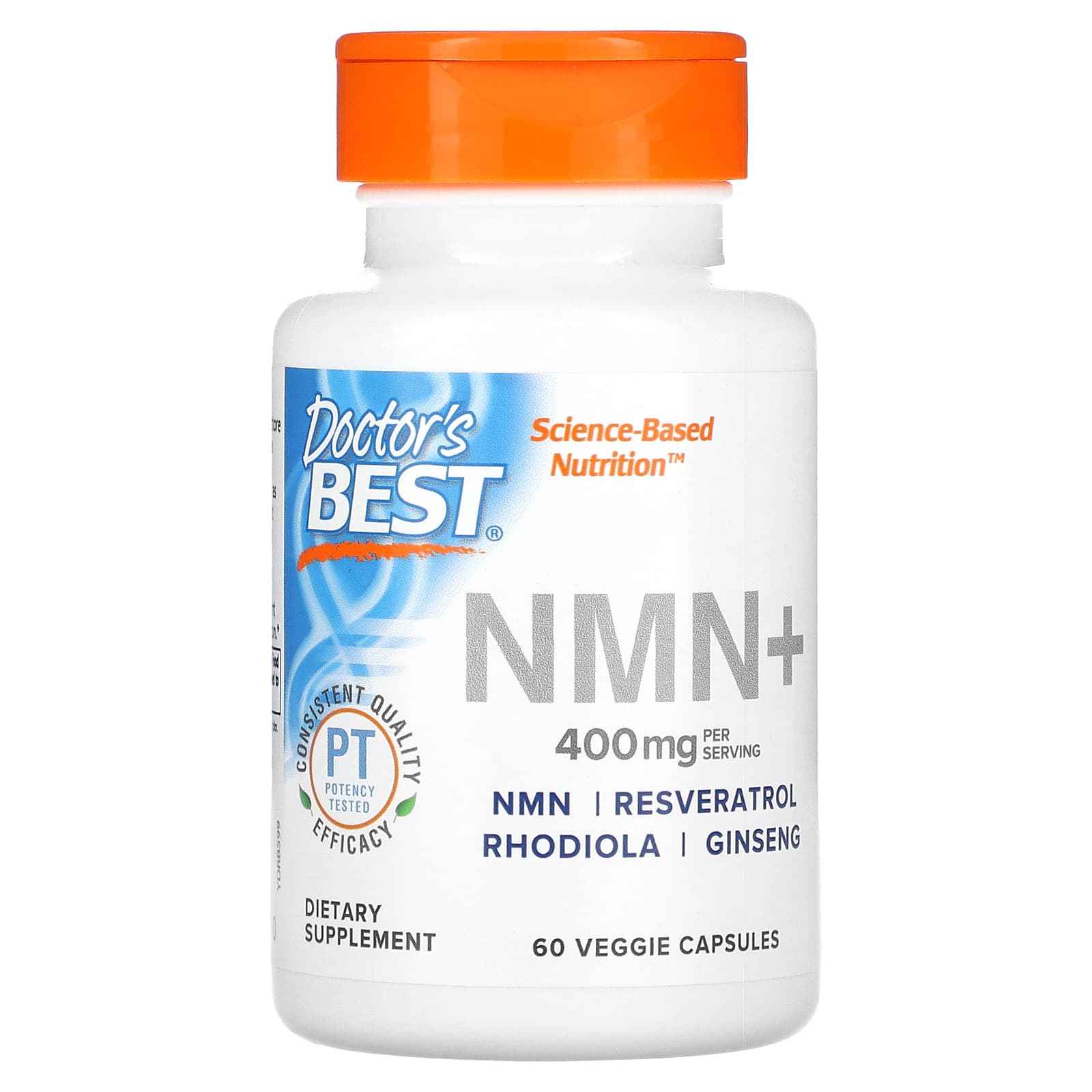 

Doctor s Best, NMN+, 400 mg, 60 veggie capsules (200 mg per capsule)