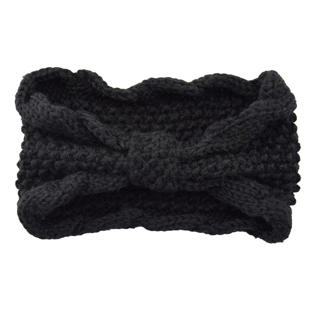 Turban Headwrap Winter Knitted Headband Ear Warmer Bow Twist Hair Band Soft Crochet Headband
