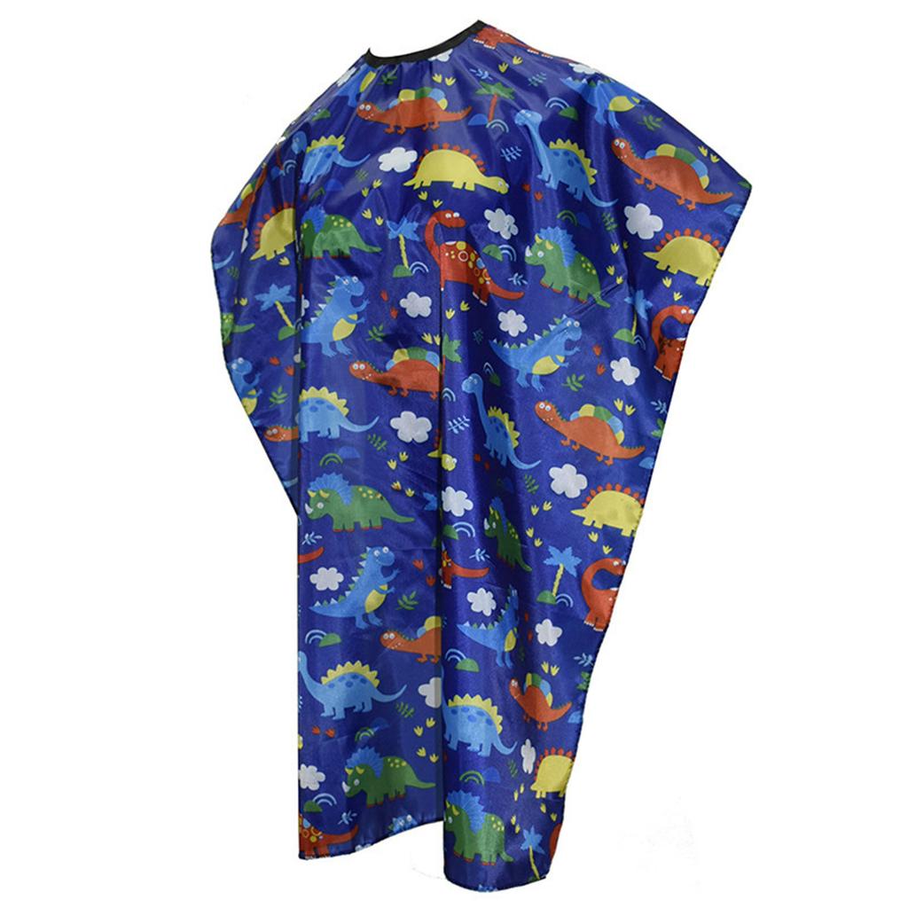 Kids Hair Cutting Cape Cute Patterns Waterproof Hair Dyeing Neck Shawl Wrap with Neck Duster Brush