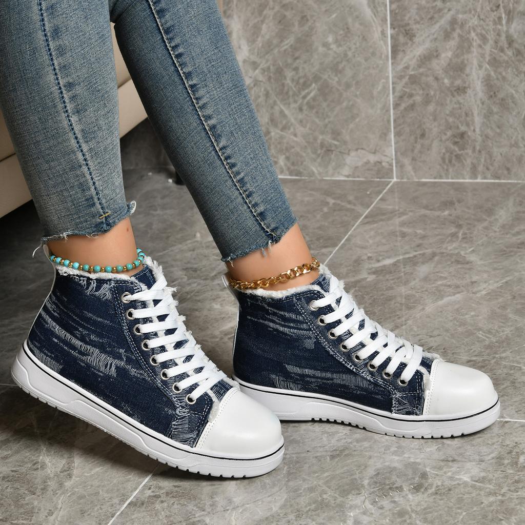 Women's Shoes Round Head Lace Sponge Sole Vulcanized Shoes for Women New Breathable Sports Shoes for Women Casual Shoes