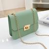 Women's bag lid type personalized lock small square bag autumn and winter new oblique span change small bag