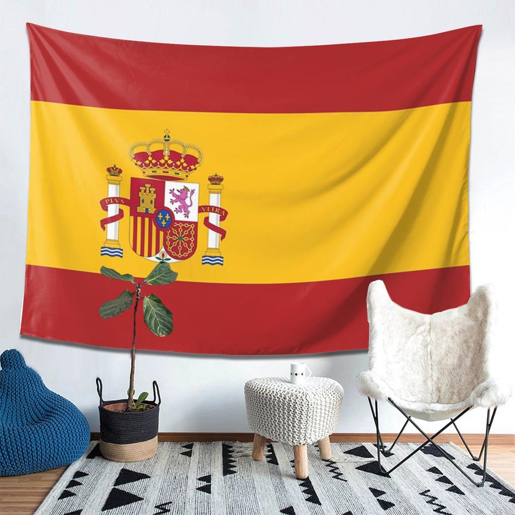 Spain Flag Tapestry Decoration Art Aesthetic Tapestries for Living Room Bedroom Home Wall Cloth Wall Hanging