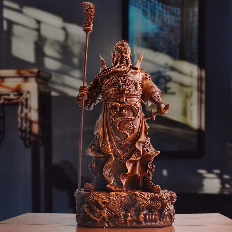 Attract Wealth Guan Gong Statue Resin Accessories Home Room Table Guan Yu Sculpture Crafts Hotel Office Desk Decoration Items