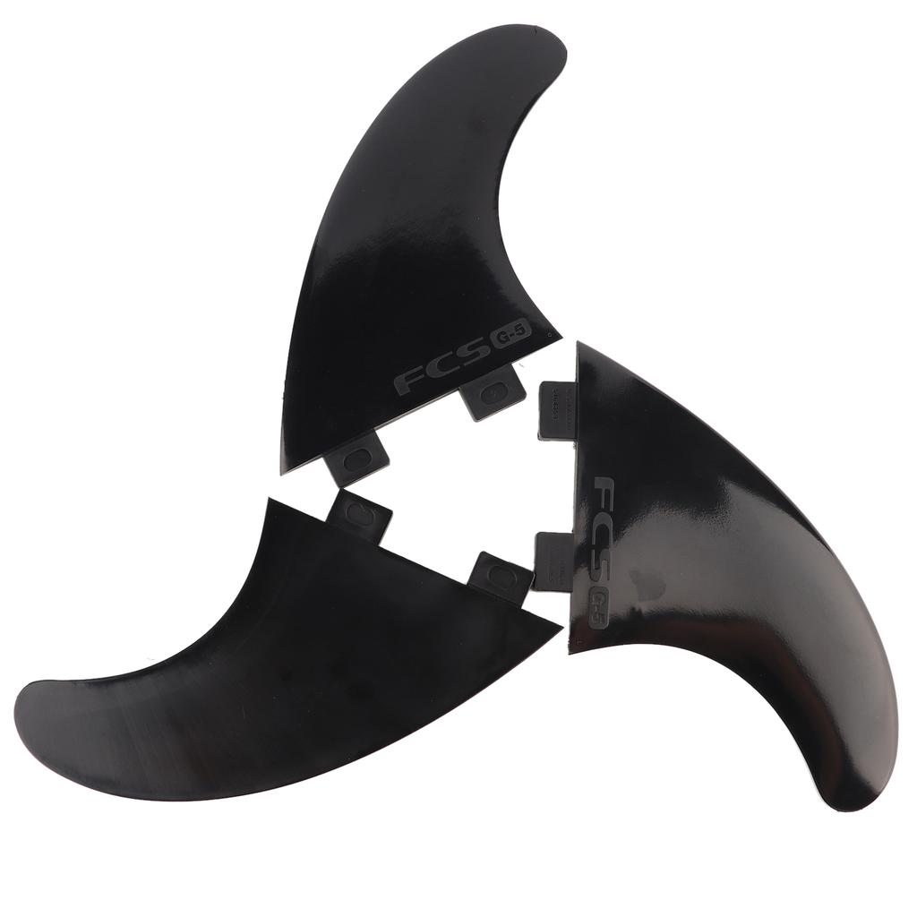 3StückSet Langlebige G5 Surfbrett-Finne Surfbretter Zubehör Wasserumleitung Links Mitte Rechts schwarz