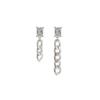 jewelCOUNTY Unbalanced Chain & Crystal Earrings
