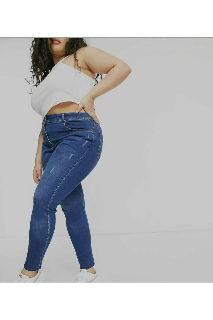 Women's Fashion Big Size jeans Black Plus Size Tight-fitting Jeans (Skinny)