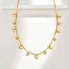 Stainless Steel Hollow Butterfly Zircon Necklace for Women,Gold Color Flat Rolo Chain Necklaces,Fashion Daily Party Jewelry Gift
