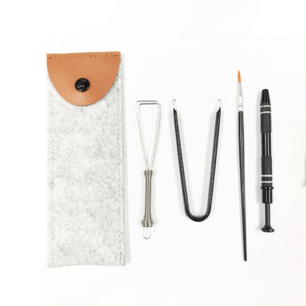 

4/6pcs with Storage Bag Keyboard Cleaning Tool Kit Household Keycap Lube Brush Office Black 4pcs